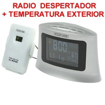 Radio Despertador con Sensor de Temperatura Exterior
